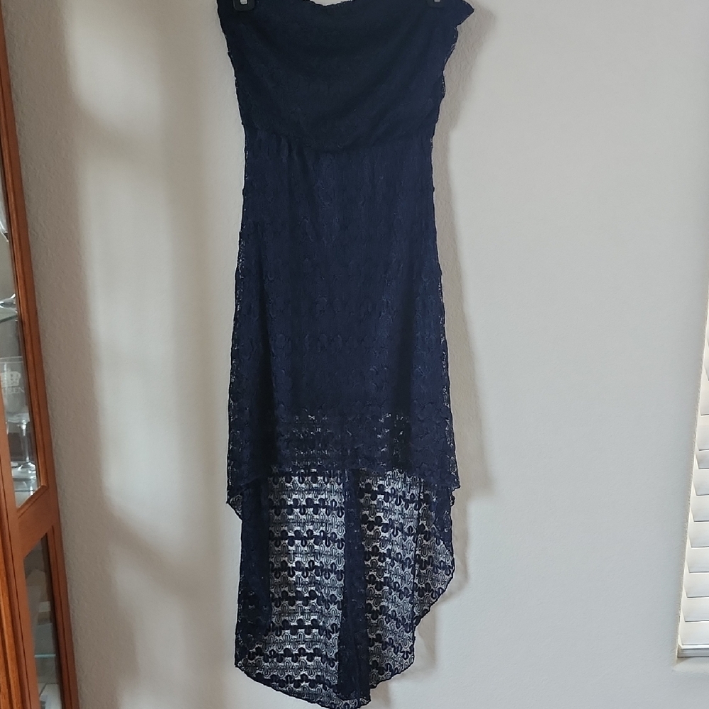 January 7 Blue High Low Cowl Neck Sundress